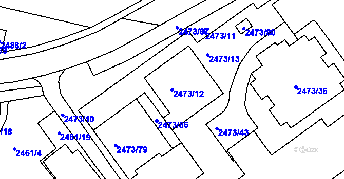 Parcela st. 2473/12 v KÚ Tachov, Katastrální mapa