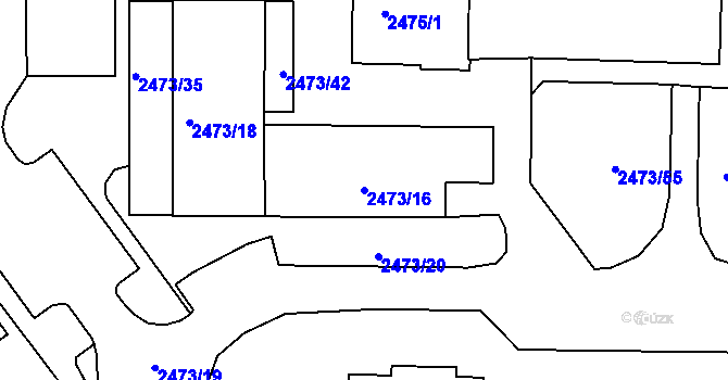 Parcela st. 2473/16 v KÚ Tachov, Katastrální mapa