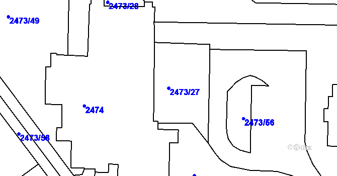 Parcela st. 2473/27 v KÚ Tachov, Katastrální mapa