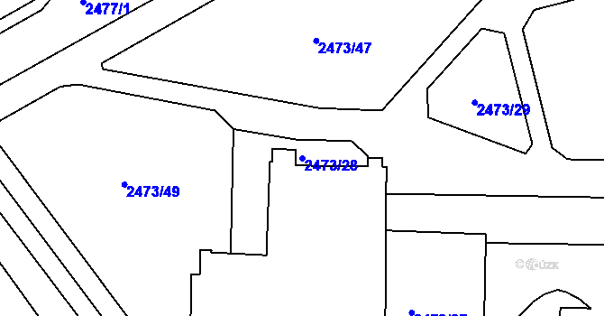 Parcela st. 2473/28 v KÚ Tachov, Katastrální mapa