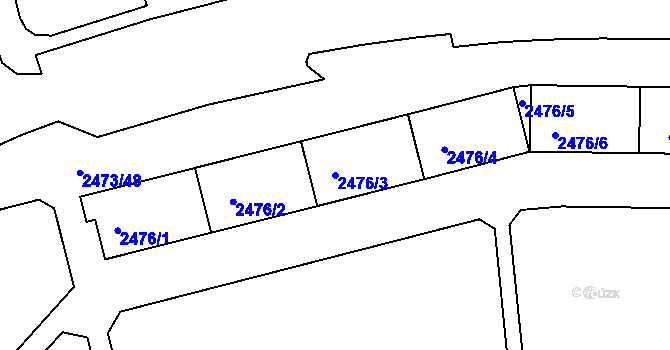 Parcela st. 2476/3 v KÚ Tachov, Katastrální mapa