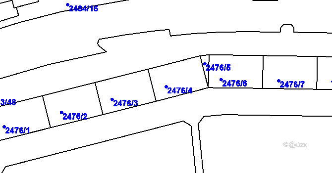 Parcela st. 2476/4 v KÚ Tachov, Katastrální mapa