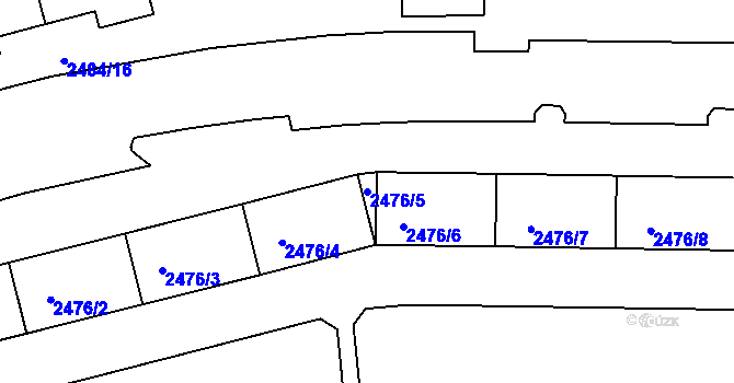 Parcela st. 2476/5 v KÚ Tachov, Katastrální mapa