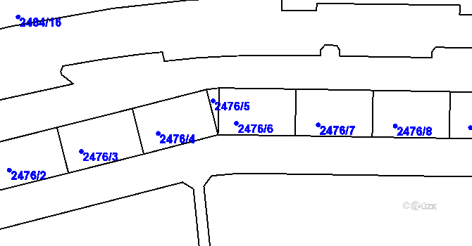 Parcela st. 2476/6 v KÚ Tachov, Katastrální mapa