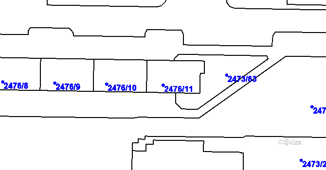 Parcela st. 2476/11 v KÚ Tachov, Katastrální mapa