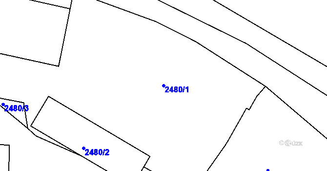 Parcela st. 2480/1 v KÚ Tachov, Katastrální mapa