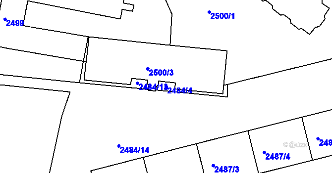 Parcela st. 2484/4 v KÚ Tachov, Katastrální mapa