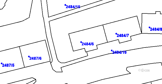 Parcela st. 2484/6 v KÚ Tachov, Katastrální mapa
