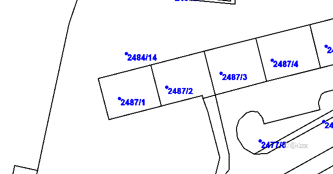 Parcela st. 2487/2 v KÚ Tachov, Katastrální mapa