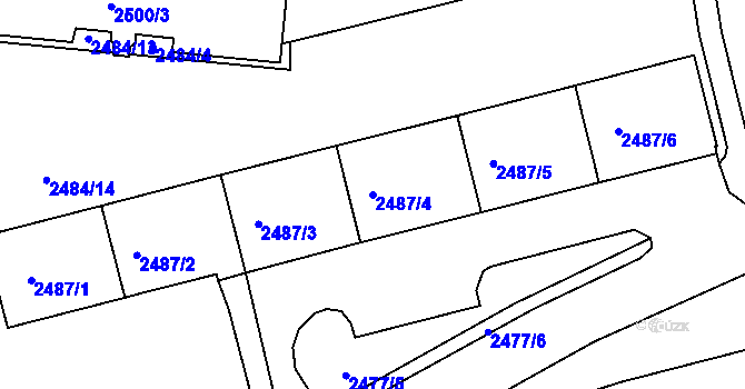 Parcela st. 2487/4 v KÚ Tachov, Katastrální mapa