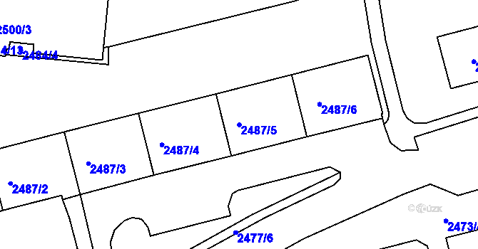 Parcela st. 2487/5 v KÚ Tachov, Katastrální mapa