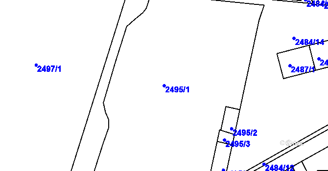 Parcela st. 2495/1 v KÚ Tachov, Katastrální mapa