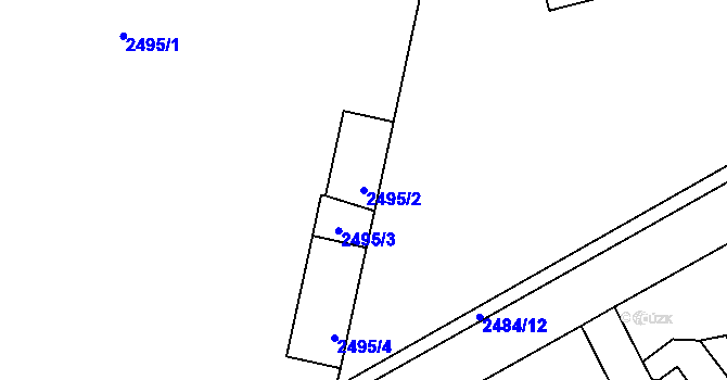 Parcela st. 2495/2 v KÚ Tachov, Katastrální mapa
