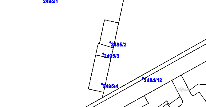 Parcela st. 2495/3 v KÚ Tachov, Katastrální mapa