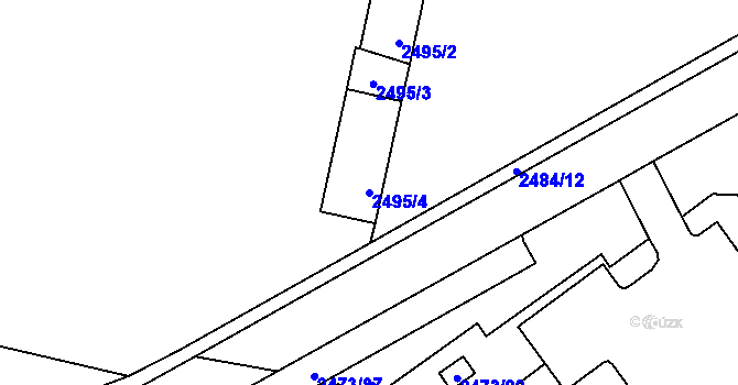 Parcela st. 2495/4 v KÚ Tachov, Katastrální mapa