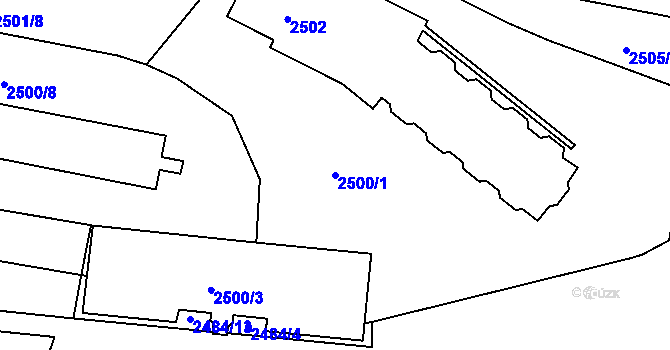 Parcela st. 2500/1 v KÚ Tachov, Katastrální mapa