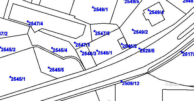 Parcela st. 2546/1 v KÚ Tachov, Katastrální mapa