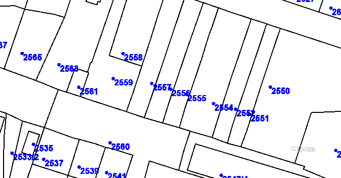 Parcela st. 2556 v KÚ Tachov, Katastrální mapa
