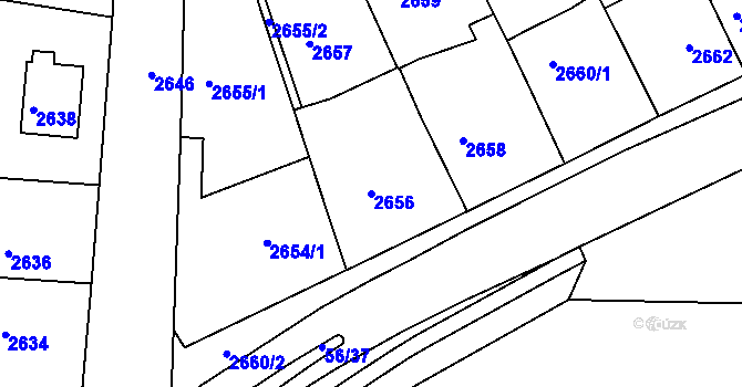Parcela st. 2656 v KÚ Tachov, Katastrální mapa