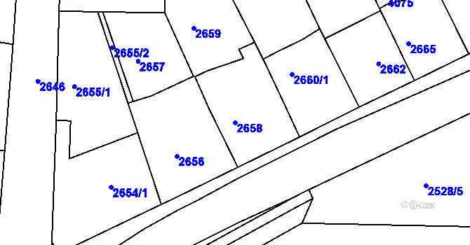 Parcela st. 2658 v KÚ Tachov, Katastrální mapa