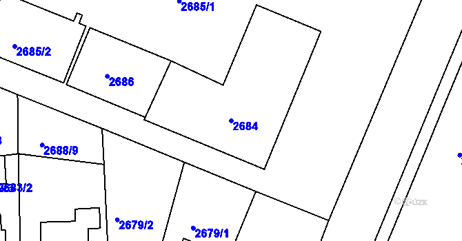 Parcela st. 2684 v KÚ Tachov, Katastrální mapa