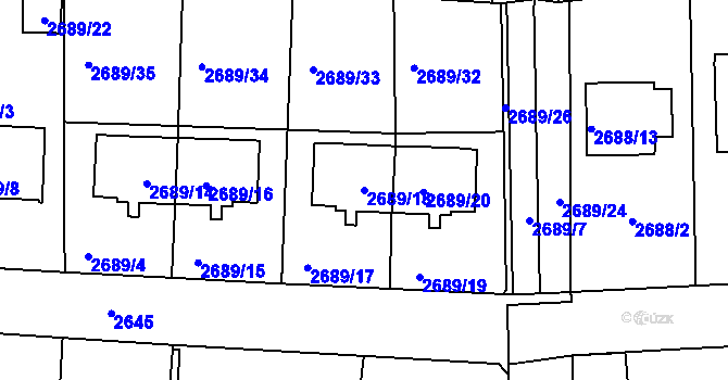 Parcela st. 2689/18 v KÚ Tachov, Katastrální mapa