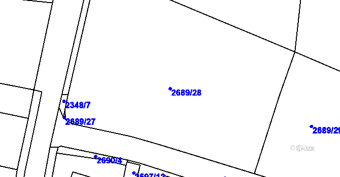 Parcela st. 2689/28 v KÚ Tachov, Katastrální mapa