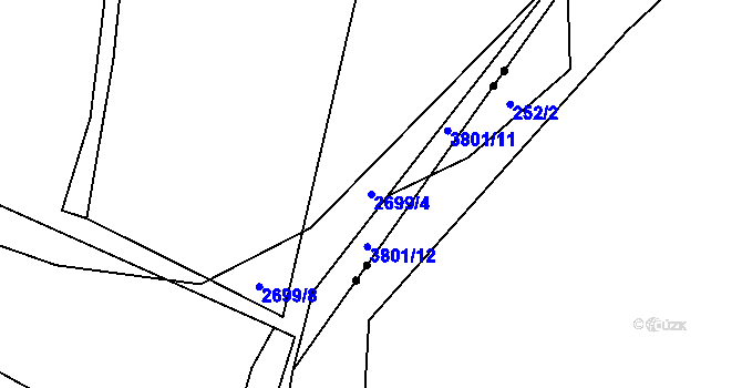 Parcela st. 2699/4 v KÚ Tachov, Katastrální mapa