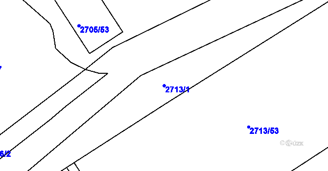 Parcela st. 2713/1 v KÚ Tachov, Katastrální mapa