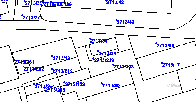 Parcela st. 2713/14 v KÚ Tachov, Katastrální mapa
