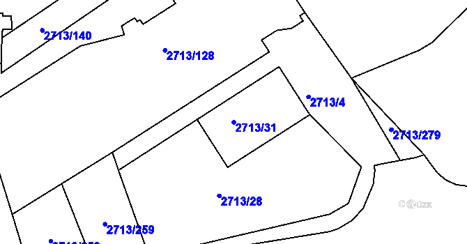Parcela st. 2713/31 v KÚ Tachov, Katastrální mapa