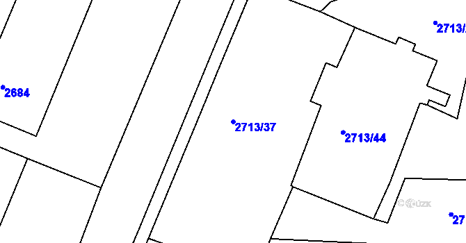 Parcela st. 2713/37 v KÚ Tachov, Katastrální mapa