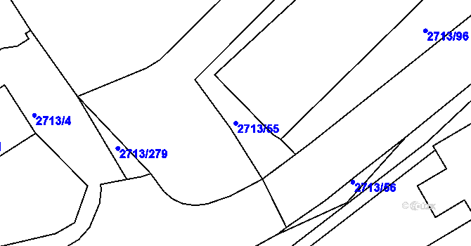 Parcela st. 2713/55 v KÚ Tachov, Katastrální mapa