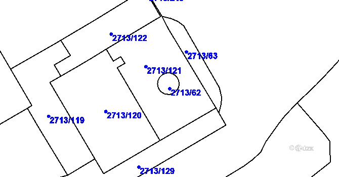 Parcela st. 2713/62 v KÚ Tachov, Katastrální mapa