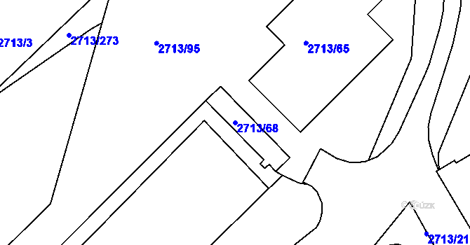 Parcela st. 2713/68 v KÚ Tachov, Katastrální mapa