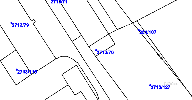 Parcela st. 2713/70 v KÚ Tachov, Katastrální mapa