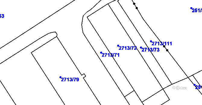 Parcela st. 2713/71 v KÚ Tachov, Katastrální mapa