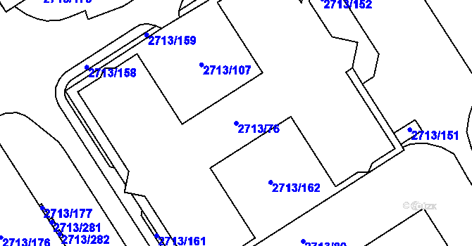 Parcela st. 2713/76 v KÚ Tachov, Katastrální mapa