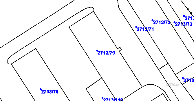 Parcela st. 2713/79 v KÚ Tachov, Katastrální mapa