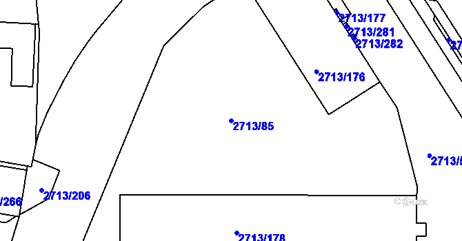 Parcela st. 2713/85 v KÚ Tachov, Katastrální mapa