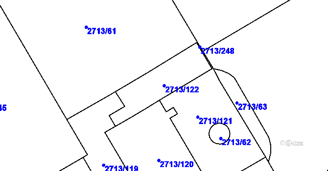 Parcela st. 2713/122 v KÚ Tachov, Katastrální mapa