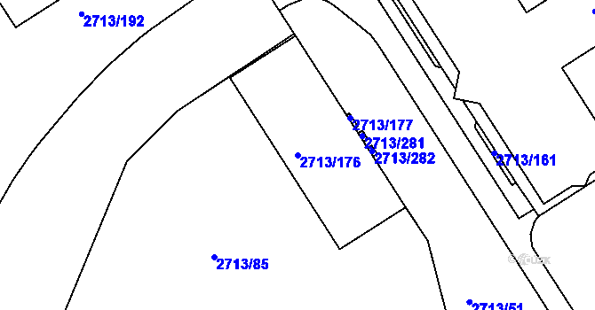 Parcela st. 2713/176 v KÚ Tachov, Katastrální mapa