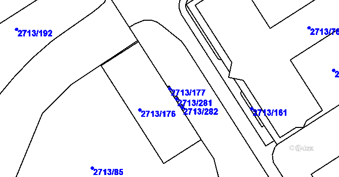 Parcela st. 2713/177 v KÚ Tachov, Katastrální mapa