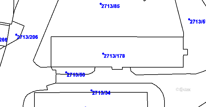 Parcela st. 2713/178 v KÚ Tachov, Katastrální mapa