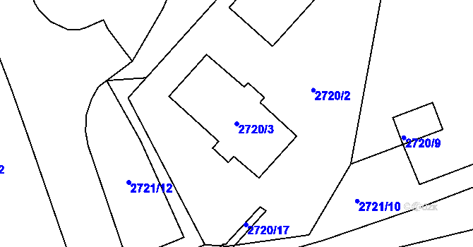 Parcela st. 2720/3 v KÚ Tachov, Katastrální mapa
