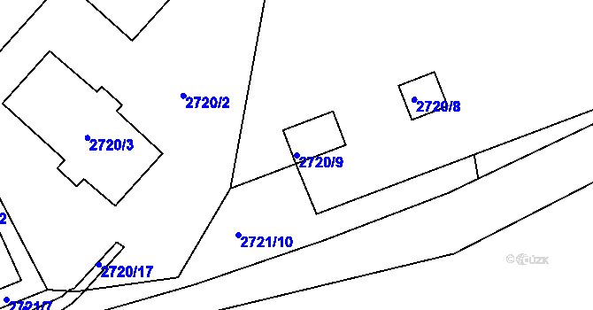 Parcela st. 2720/9 v KÚ Tachov, Katastrální mapa