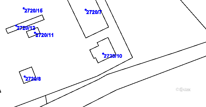 Parcela st. 2720/10 v KÚ Tachov, Katastrální mapa