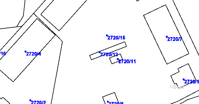 Parcela st. 2720/12 v KÚ Tachov, Katastrální mapa