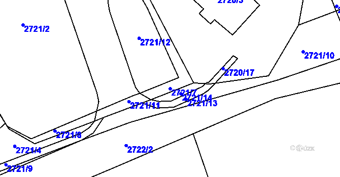 Parcela st. 2721/7 v KÚ Tachov, Katastrální mapa