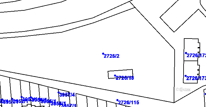Parcela st. 2726/2 v KÚ Tachov, Katastrální mapa